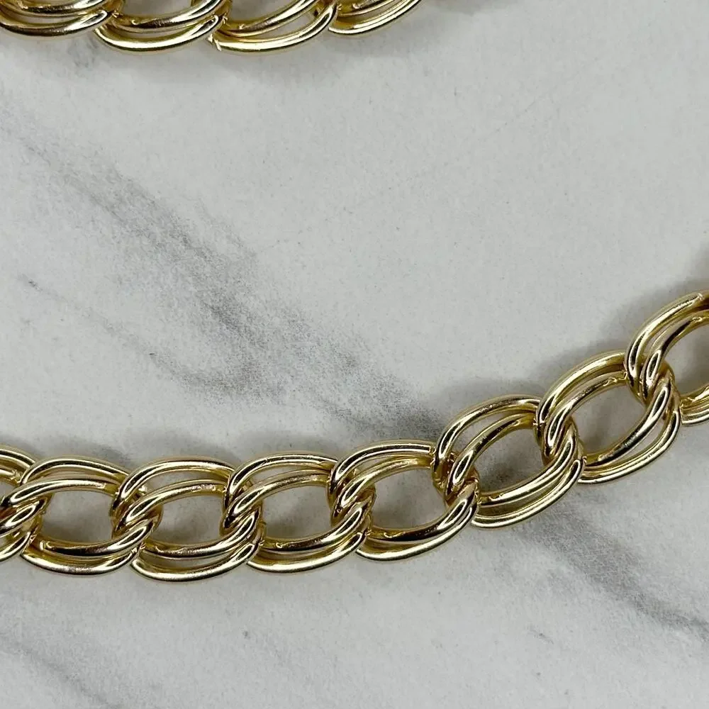 Gold Tone Double Link Chain Belt Small/Medium (S/M) ✨